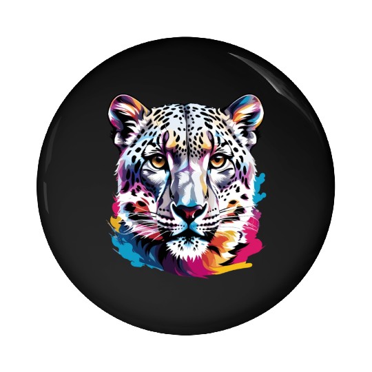 Snow leopard Pin Buttons
