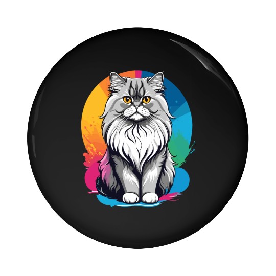 Persian Cat Pin Buttons