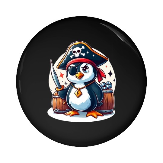 Pirate Penguin Adventure Pin Buttons