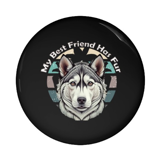 Valentine's Day celebrations with my husky Pin Buttons