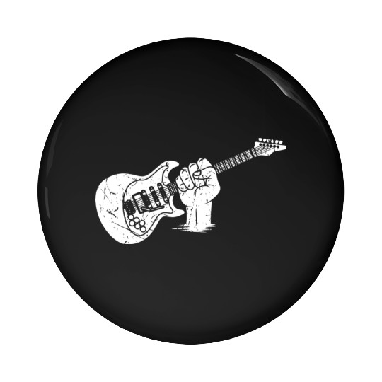 Hand Holding Electric Guitar Musician Musical Pin Buttons