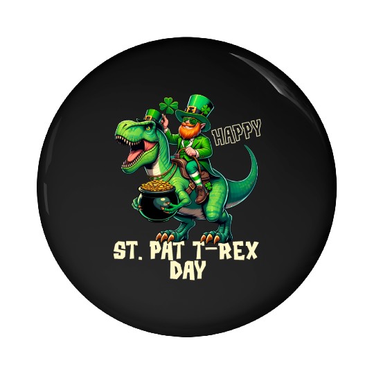 Happy St Pat-Rex Day Dinosaur Boys St Patricks Day Pin Buttons