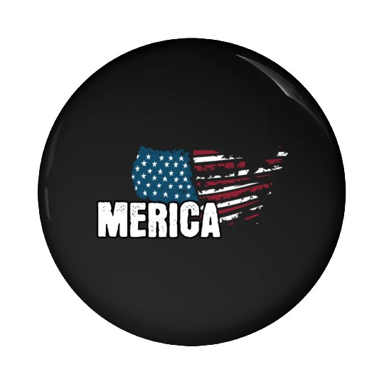 MERICA 4th of July Relaxed Patriot Pin Buttons