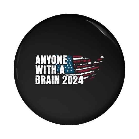2024 Brain Vote Democracy Anti-Trump Pin Buttons