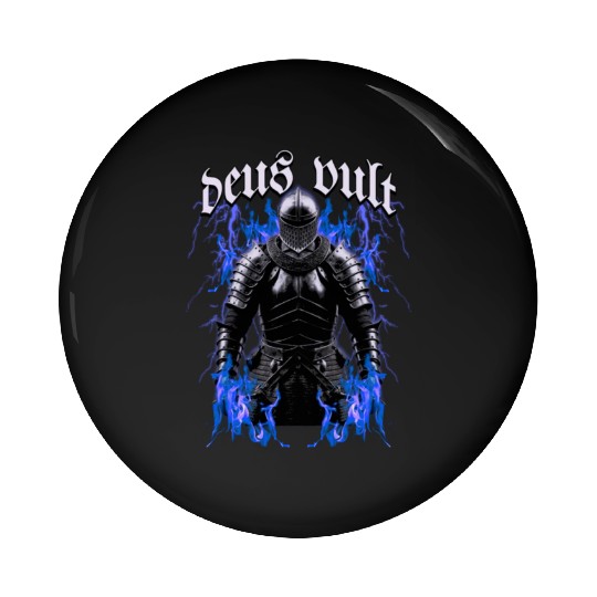 Deus Vult Historical Knight Pin Buttons