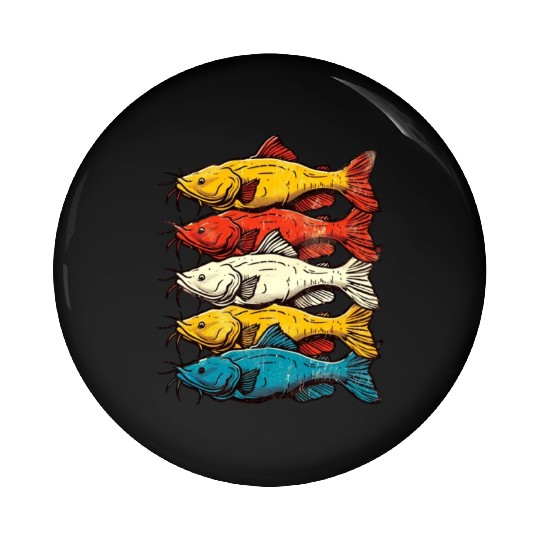 Flathead Catfish Fishing Pin Buttons