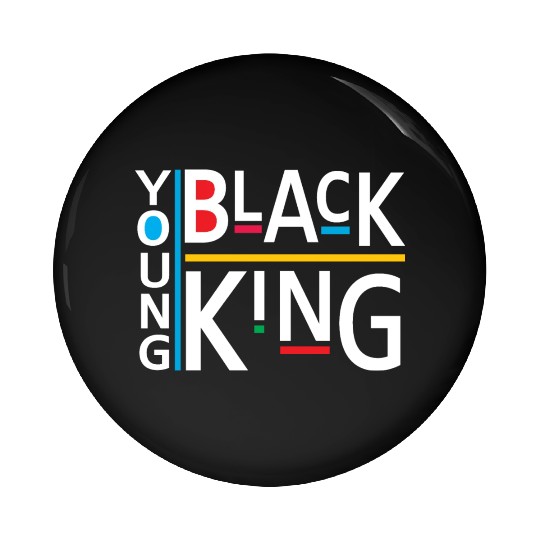 Young Black King African American Pin Buttons