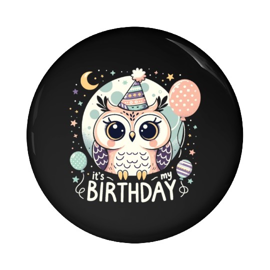 Its My Birthday Sweet Birthday Owl Pin Buttons