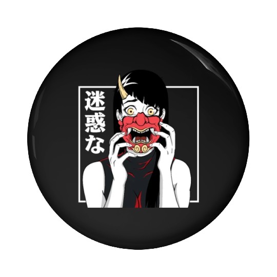 Japanese Anime girl demon Devil Oni harajuku Pin Buttons
