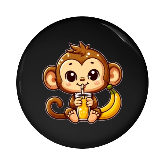 Monkey Business: Banana Juice Break Pin Buttons