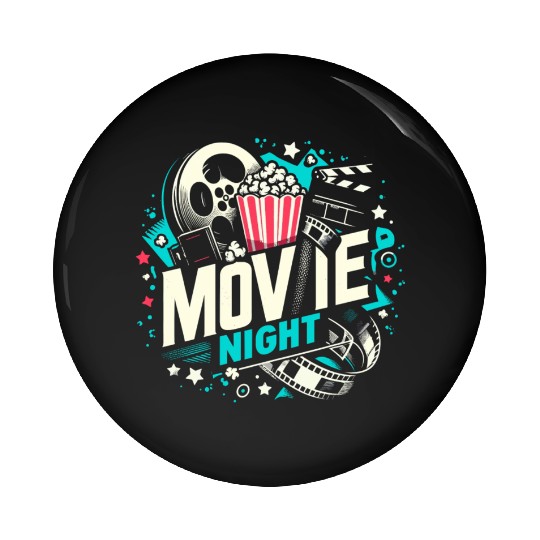 Movie Night Popcorn Film Theatre Cinema Ticket Pin Buttons