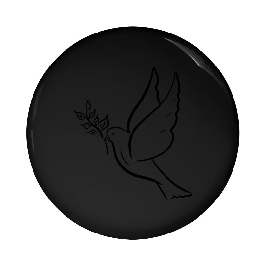 Dove of peace with olive branch drawing Hand drawn Pin Buttons
