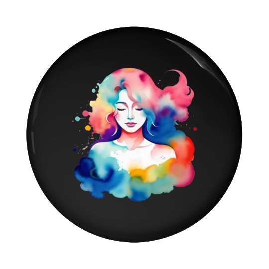 Color splash zodiac: Virgo Pin Buttons