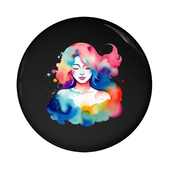 Color splash zodiac: Virgo Pin Buttons