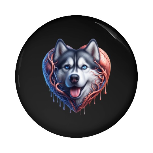 Husky Harmony: Heartwarming Merch Collection Pin Buttons