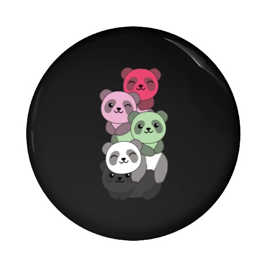 Recipromantic Flag Pride Lgbtq Cute Panda Pin Buttons