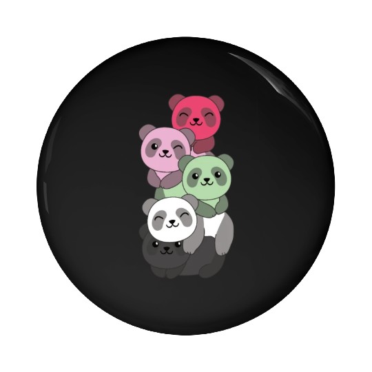 Recipromantic Flag Pride Lgbtq Cute Panda Pin Buttons