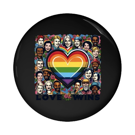 Love Wins LGBT Pride Month Celebration Design Pin Buttons