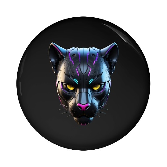 Robot Black Panther Pin Buttons