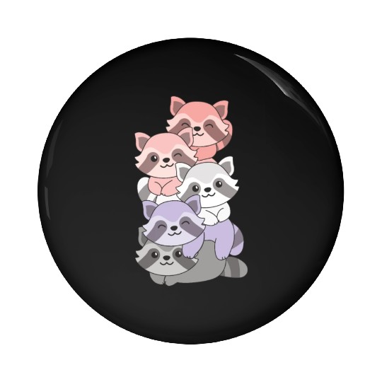 Cupioromantic Flag Pride Lgbtq Cute Raccoon Pile Pin Buttons