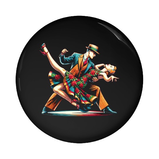 Lindy Hop Dancer Swinging Dancing Swing Dance Pin Buttons