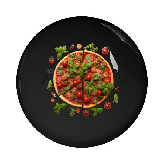 Pizza Garden Harvesting Green Thumb Pin Buttons