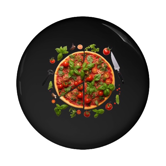 Pizza Garden Harvesting Green Thumb Pin Buttons