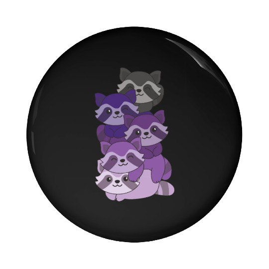 Enbian Flag Pride Lgbtq Cute Raccoon Pile Pin Buttons