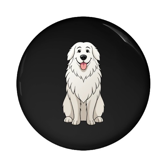 Serene Great Pyrenees Mom - Funny Art Print Pin Buttons