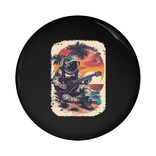 Astronaut Guitar Player Space Music Lover Pin Buttons