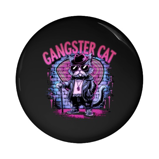 GANGSTER CAT Pin Buttons