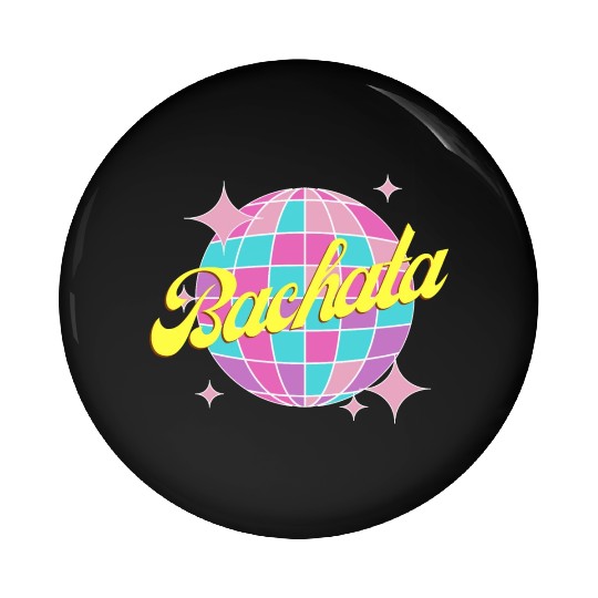 Bachata dance neon color disco ball Pin Buttons