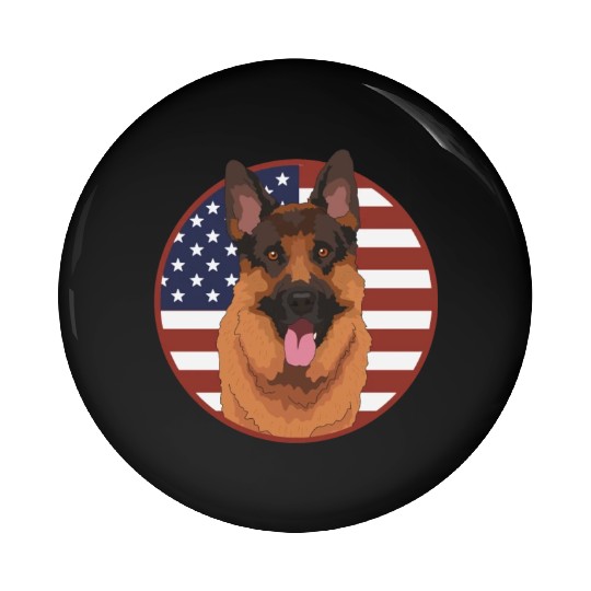 German Shepherd US Flag Dog Owner Pin Buttons