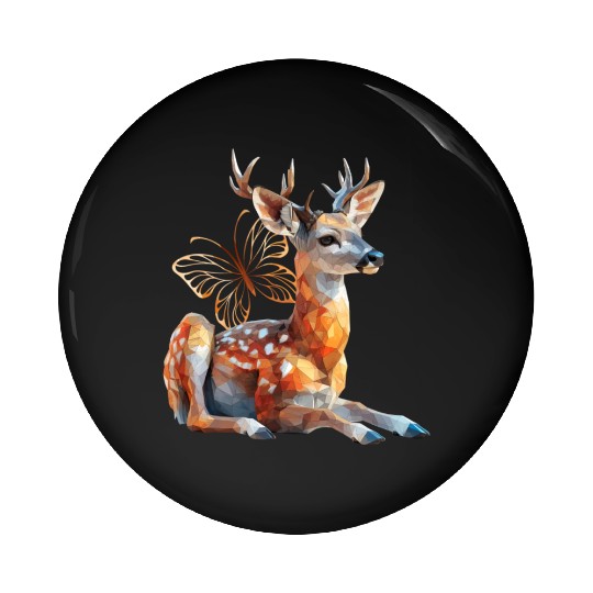 Deer Butterfly Pin Buttons