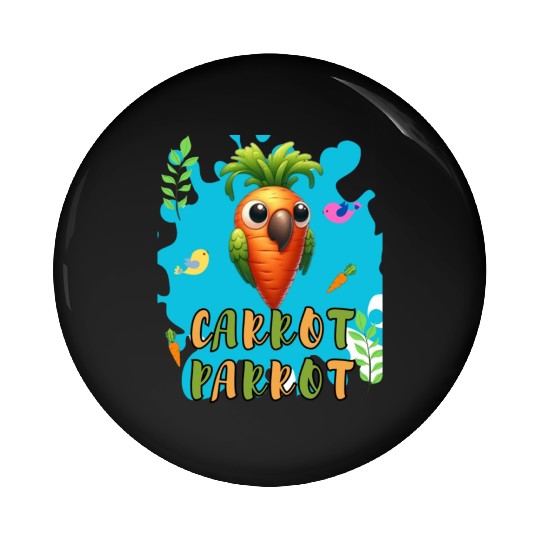 funny carrot parrot Pin Buttons