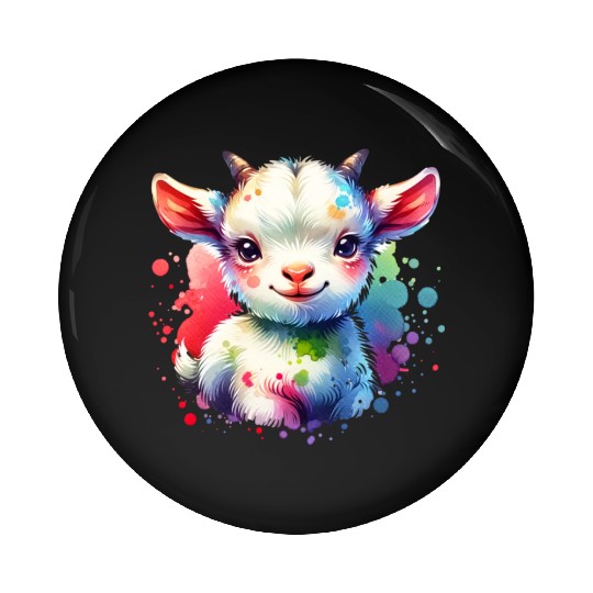 Cute Goat Lover Farm Animal Lamb Enthusiast Design Pin Buttons