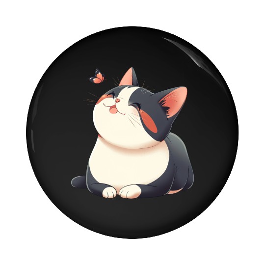 Kawaii Cat and Butterfly Pin Buttons