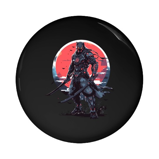 Anime Panther -Krieger Samurai Katana Pin Buttons