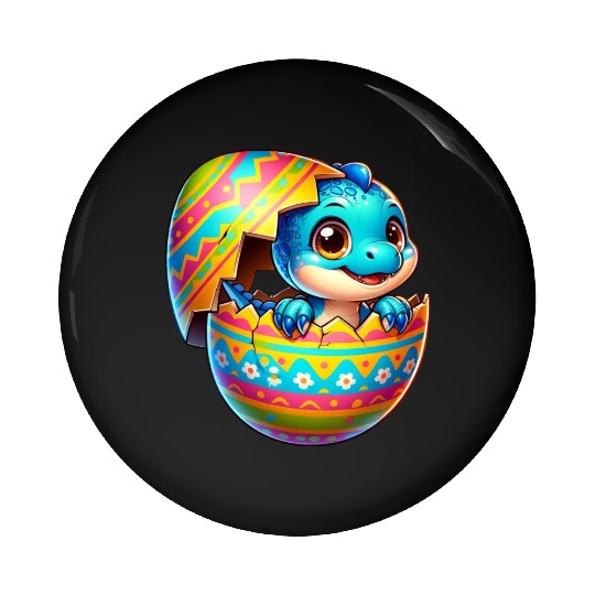 Easter Egg Dino T-Rex Hatching Colorful Cartoon Pin Buttons