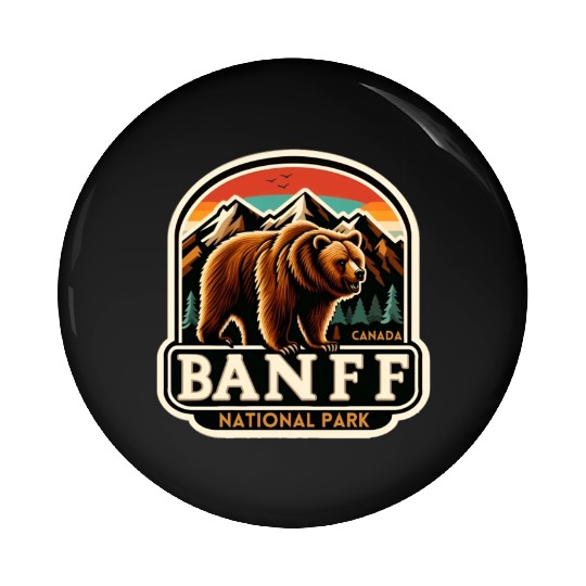 Banff National Park, Alberta Canada grizzly bears Pin Buttons