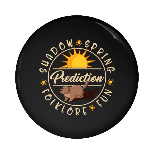 Groundhog Pin Buttons, Groundhog Prediction Shadow