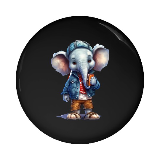 Cute Elephant Cartoon Pin Buttons