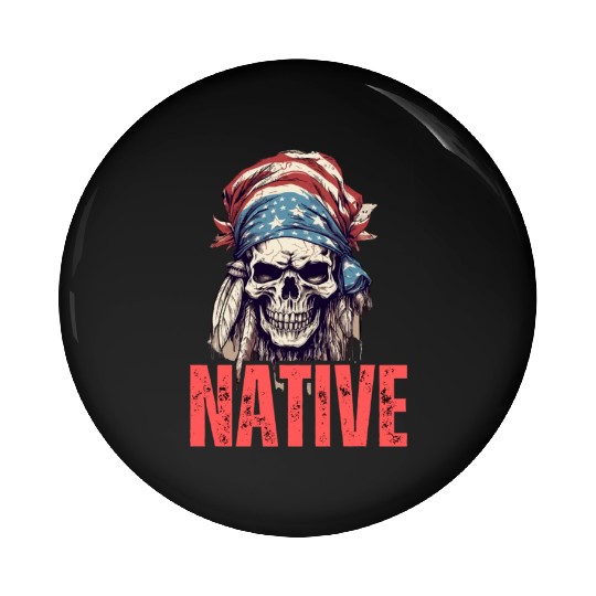 Native American Headpiece Native American Skull Pin Buttons