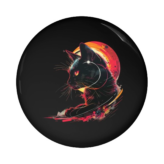 Solar Eclipse with Cat Pin Buttons