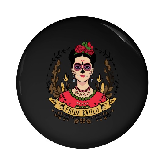 Frida Kahlo Day of the Dead Pin Buttons