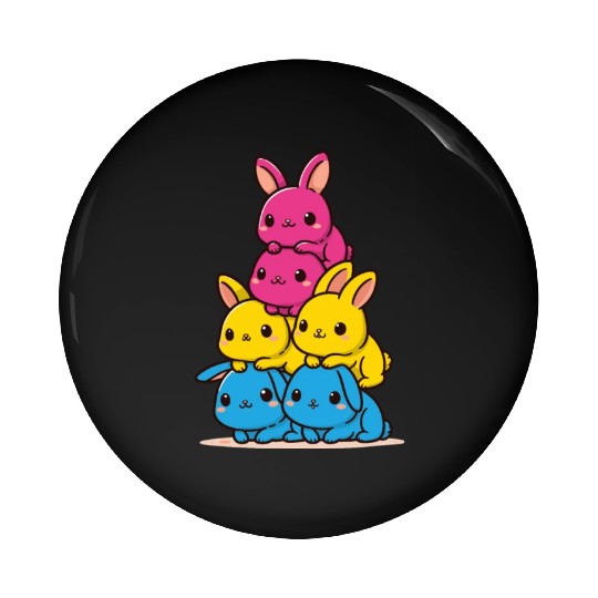 Bunny Pansexual Flag Pride Month Cute Bunny Pin Buttons
