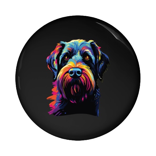 Watercolor Colorful Giant Schnauzer Pin Buttons