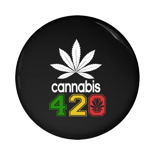Humorous 420 Authentic Herb Weed Marijuana Design Pin Buttons