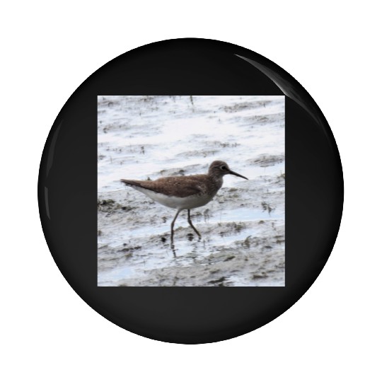 Sandpiper walking along the shore Pin Buttons