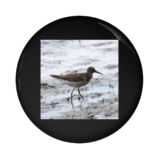 Sandpiper walking along the shore Pin Buttons